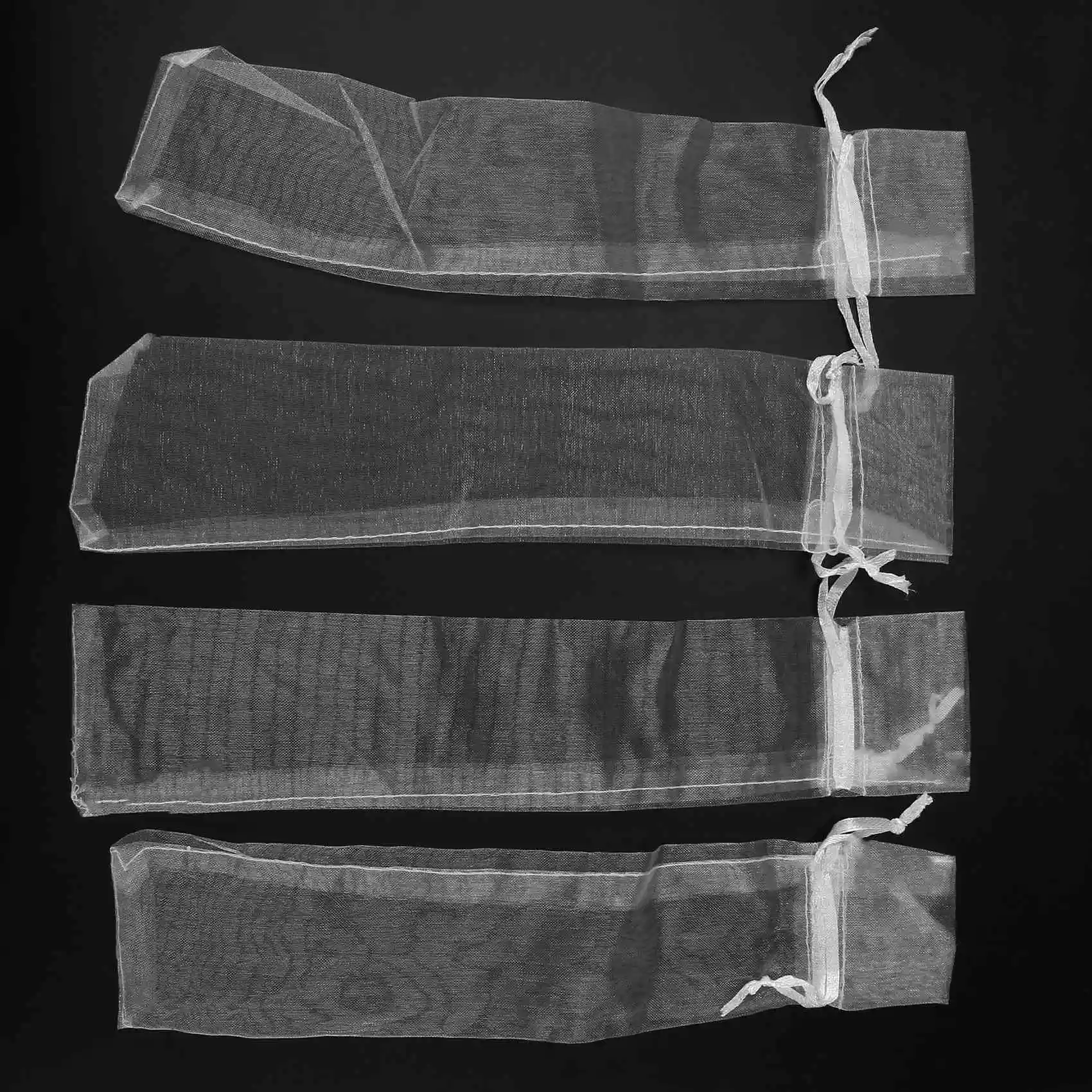 100개 팩 접이식 손부채 파우치 드로스트링 오간자 가방 접이식 부채 포켓백 야외 결혼식 파티 선물 가방