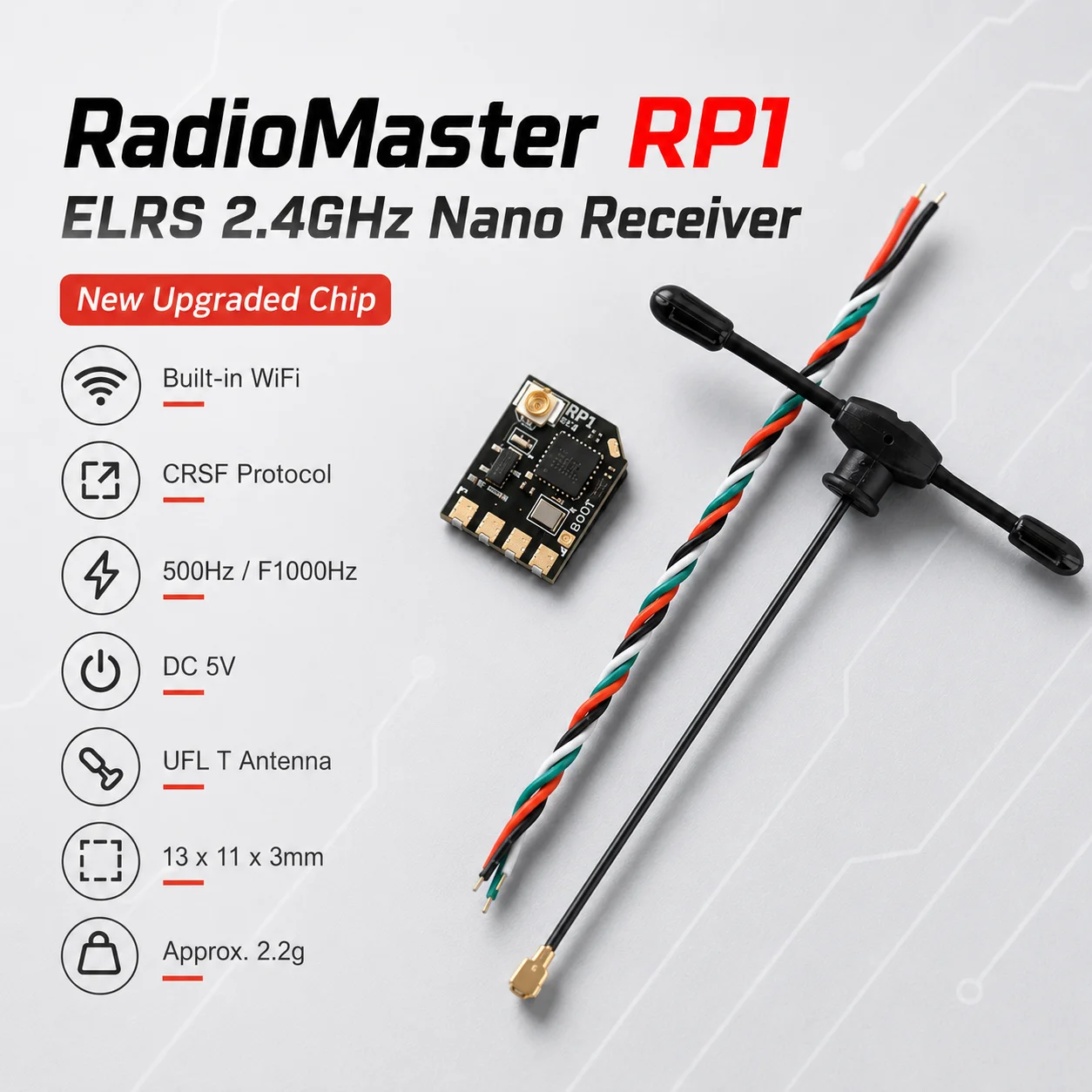 Ricevitore Nano ExpressLRS ELRS Radiomaster RP1 2.4GHz per Droni FPV - immagine 4