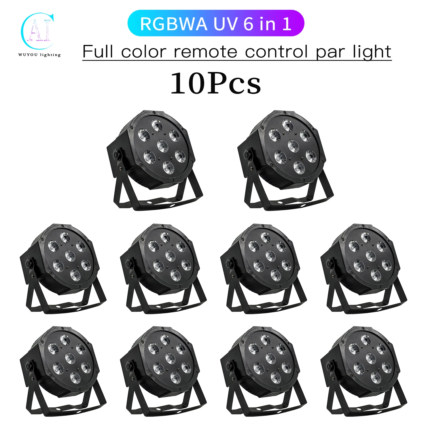 

10Pcs/Lots 7x18W RGBWA+UV LED Par Light Remote Control Stage Light DMX Control Family Birthday Party Theater Wedding DJ Dico