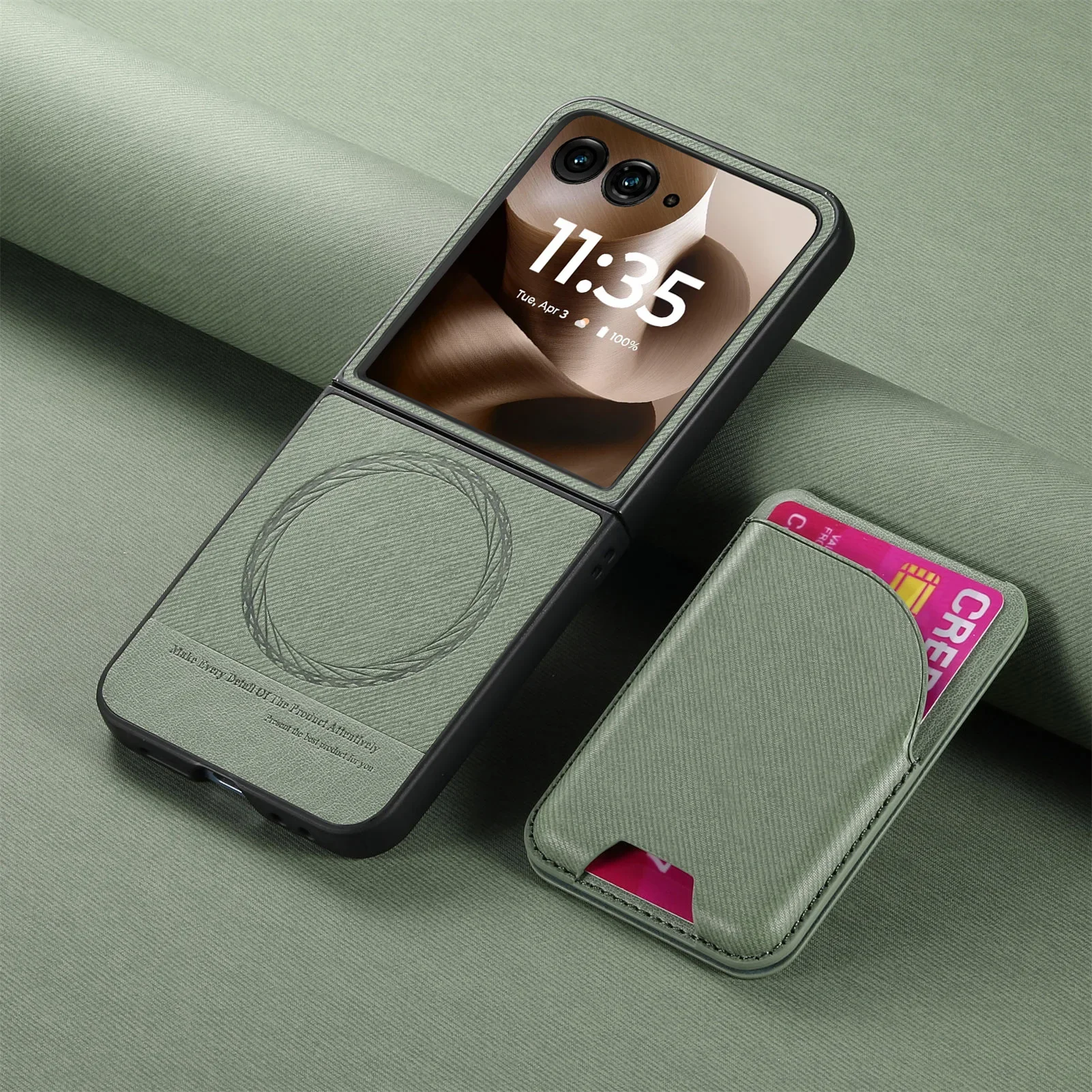 Leather Magnetic Wallet Card Holder Phone Case with Card Slot Bracket