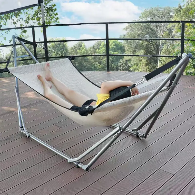 2 in 1 Hammock And Swinging Chair Outdoor Camping Swing Hammock Frame Portable Indoor-Outdoor Adjustable Folding Single Bracket Camping Hammock,Hammock Swing Chair
