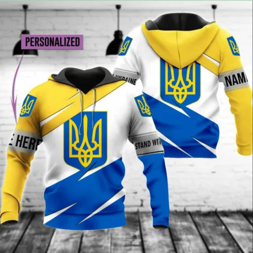 

Free Custom Name Ukraine Flag 3D hoodie Zipper Hoodie Mens Women's Pullover Casual Sweatshirt Hoodie Vintage Camouflage Hoodie