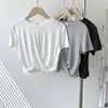 Slimming Effect Modal Knot ort T-irt Women's Personali Summer Thin Belly Button Exposure  Color Top Slim Fit T-irt