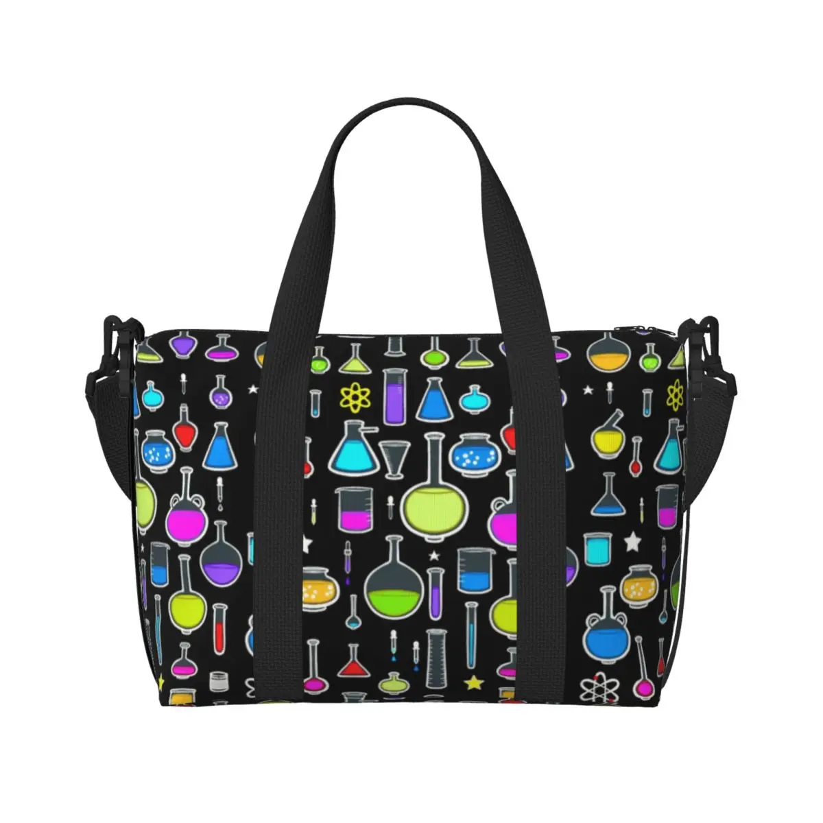 Beakers Laboratory Technology Tote Bag for Women Big Capacity Science Chemistry Beach Gym Travel Bags