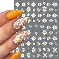 Nail Art Flower Daisy Embossed Stickers Nail Sliders Simple Floral Design Elegant Self Adhesive Nail Art Decals Decoration 1