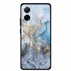 Marble Painted Silicone Back Cover - Black Soft TPU Case for Redmi A5 (171.7mm) (W04.CH.1)