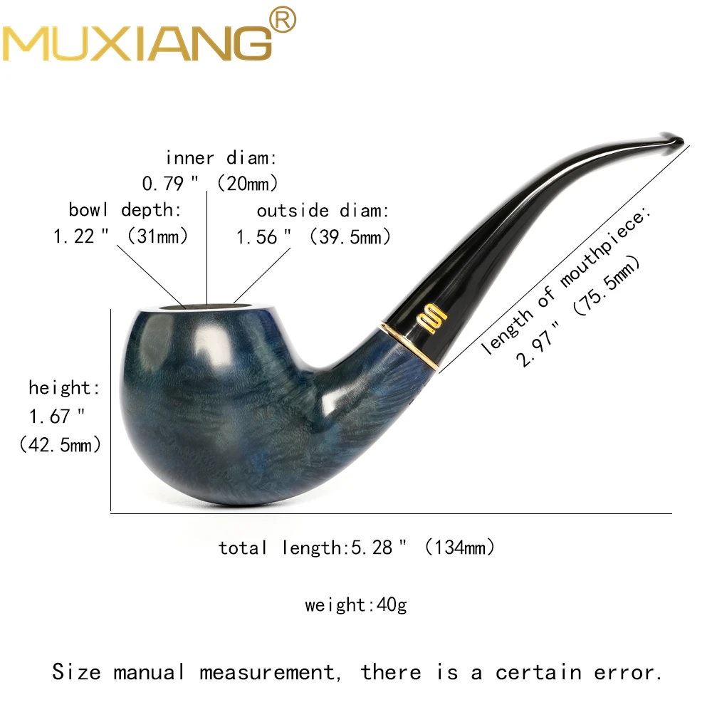 brair  wood tobacco pipe Classic curved handle pipe Hand-carved design Rainbow series pipe 9mm pipe channel Solid wood pipe gift 3