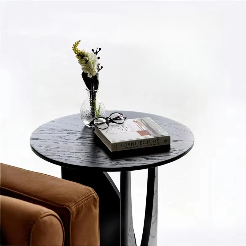 Vintage Wabi-Sabi Coffee Table, Solid Wood Small Bedside Table, Nordic Living Room Organizer, Minimalist Sofa Side Table