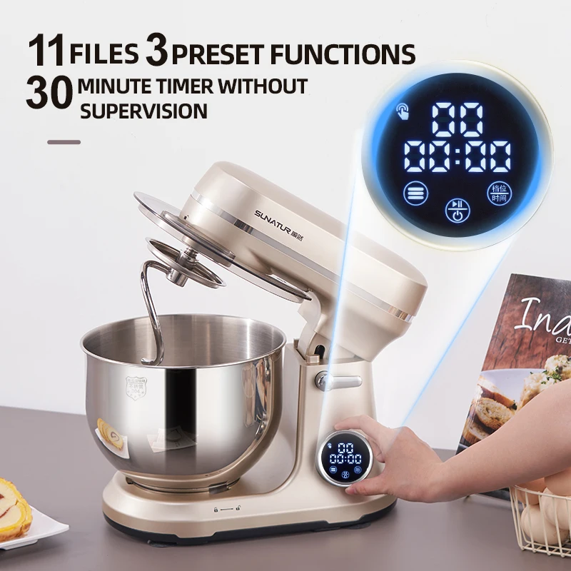 SUNATUR New!5.5L Stand Mixer Processor Planetary Cake Baking Dough Kitchen Appliance Electric Mix Blender 220V Aid Knead Machine 2