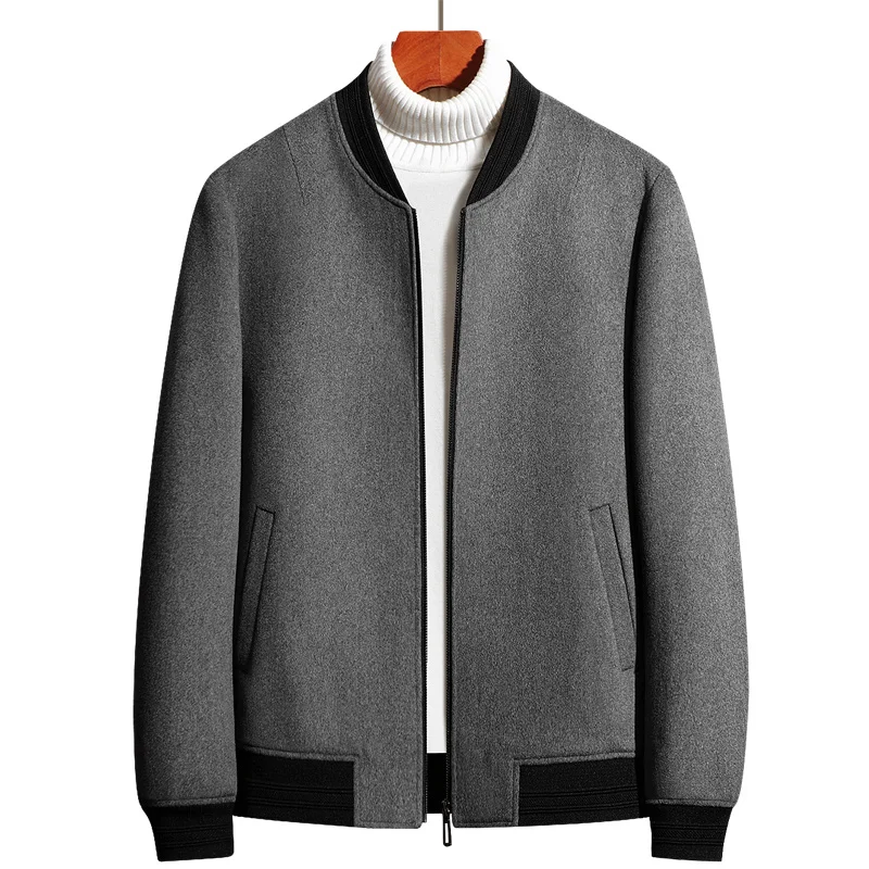 

2024 Wool Jacket Men's Autumn Winter New Trend Leisure Long Sleeve Men Top High-end Fashion Baseball Collar Short Coat