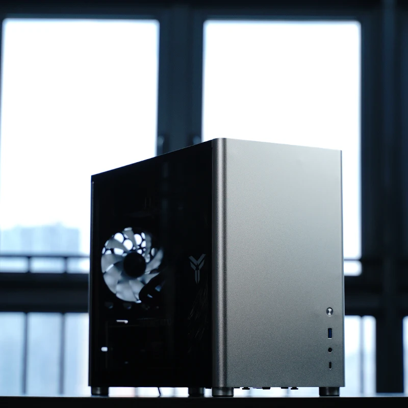 JONSBO D30 M-ATX Case White/Black/Silver Aluminum Housing Side Transparent ATX Desktop Chassis Support 240 Water Cooling