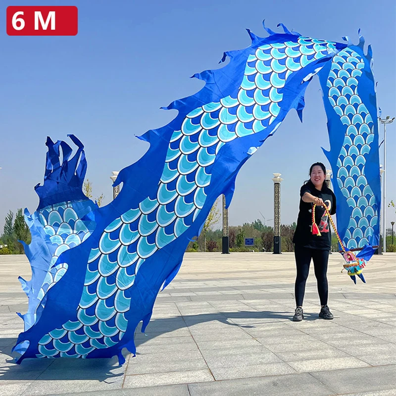

Dragon Dance Long Ribbons Streamers Outdoor Activity Dragon Head Stage Performances Props Fitness Dragon Dance Colorful Silk