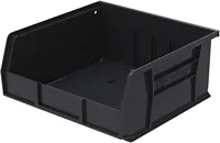 Akro-Mils Stackable Storage Organizer Bin, Plastic Hanging Bin, Black, 6 Pack, 11 "x 11" x 5 ", 30235 1