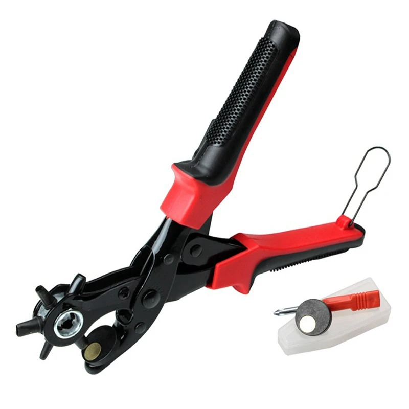 

Набор плоскогубцев для ремня, пробойник с 6 круглыми отверстиями, ручной инструмент, ленточные плоскогубцы с круглыми отверстиями, простота в использовании