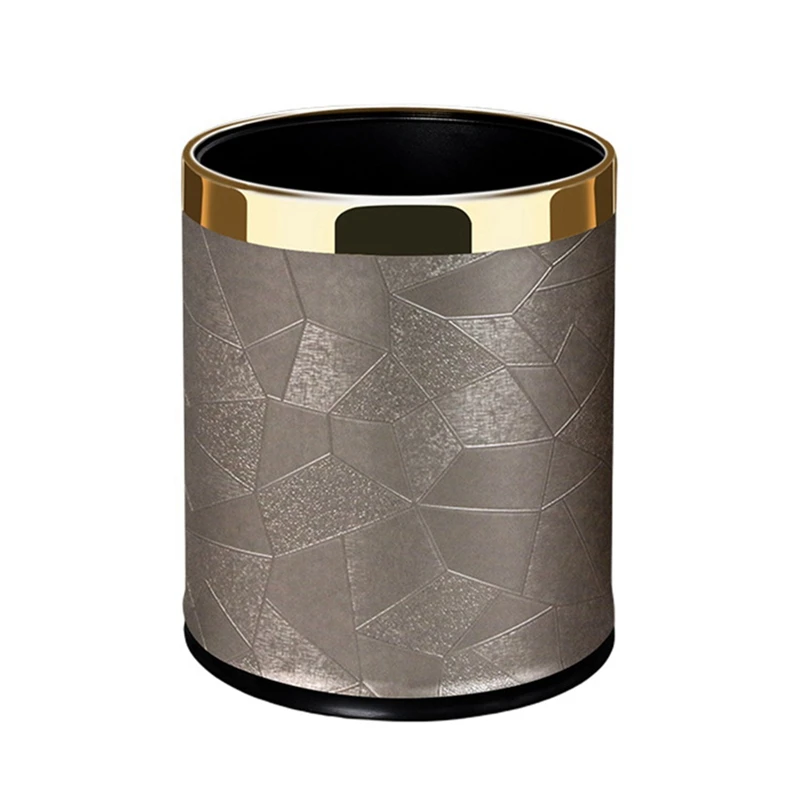 

AT35 PU Garbage Can Without Lid Paper Basket With Removable Inner Bin For Hotels Kitchens Bathrooms Etc