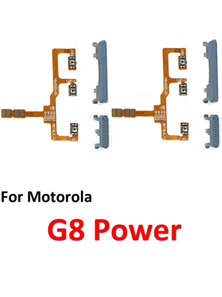 Black/Blue Phone Power Volume Button - External Key & Internal Flex Cable Repair Parts for Motorola Moto G8 Power