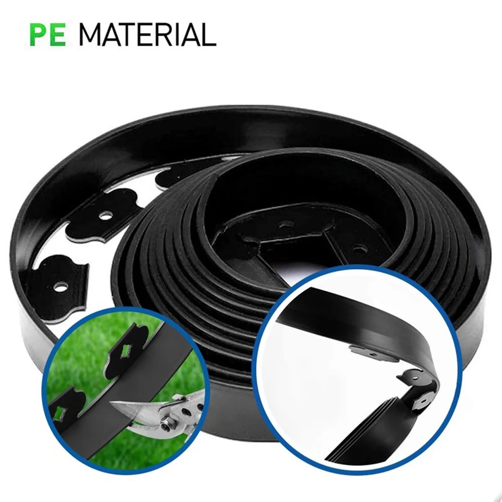 Landscape Edging 10M No Dig with 30 Spikes Heavy Duty No-Dig Landscape Edging Garden Coil for Garden Flower Beds and Lawn garden edging border