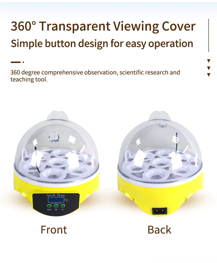 Description Picture 3 of item7 eggs Incubato Small Household Chicken, Duck, Turtle and Bird Egg Incubator Automatic Temperature Control Intelligent Incubator
