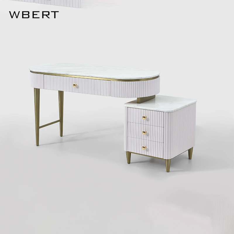 Wbert Nordic Light Luxury Vanity, Modern Minimalist Makeup Station,suitable For Small Bedrooms,integrated Storage And Study Desk