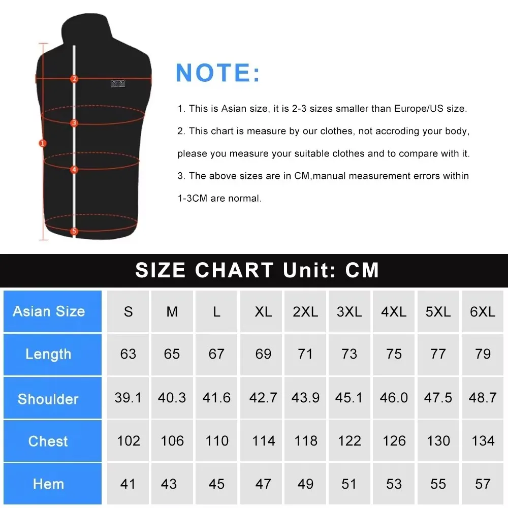Heated Jacket Electric Heating Vest Heated Down Jacket Man Heated Vest Men Women Usb Jacket Body Warmer Clothing Veste