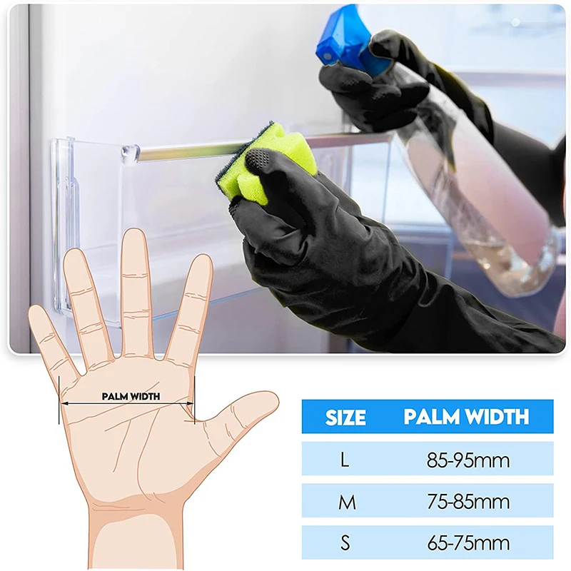 Cleaning Gloves Latex Cleaning Black Gloves Hair Dye Gloves Kitchen Garden Cleaning Waterproof Resistant Rubber