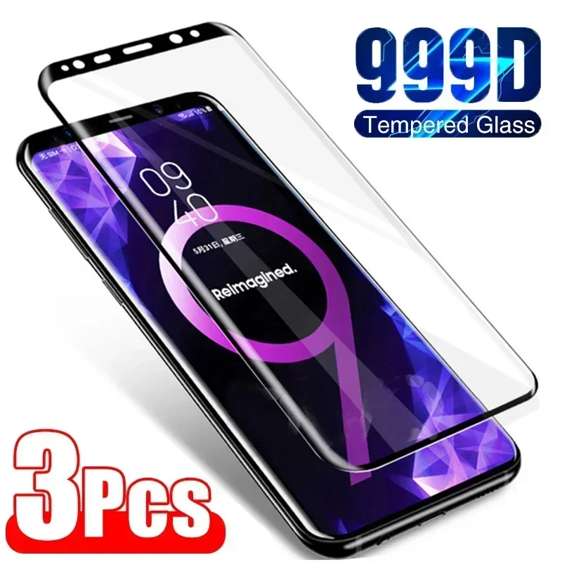 3 шт. изогнутое закаленное стекло для Samsung S23 Ultra S22 S21 S20 S10 S9 S8 Plus Защита экрана для Samsung Note 20 Ultra 10 9