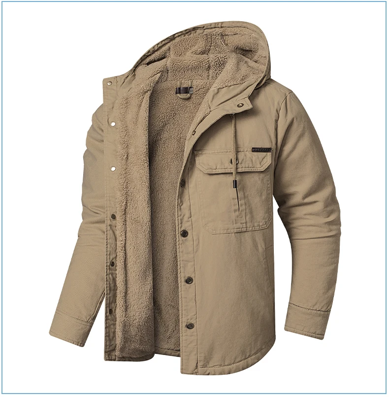 Thermal Thick Coat Parka USA SIZE Winter New Oversize Parkas Warm Korean Style Thick Men's Hooded Thick Fleece Winter Jacket