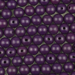 Vibrant 20mm Round Wooden Beads for Handmade Jewelry and DIY Crafts (Dark Purple)