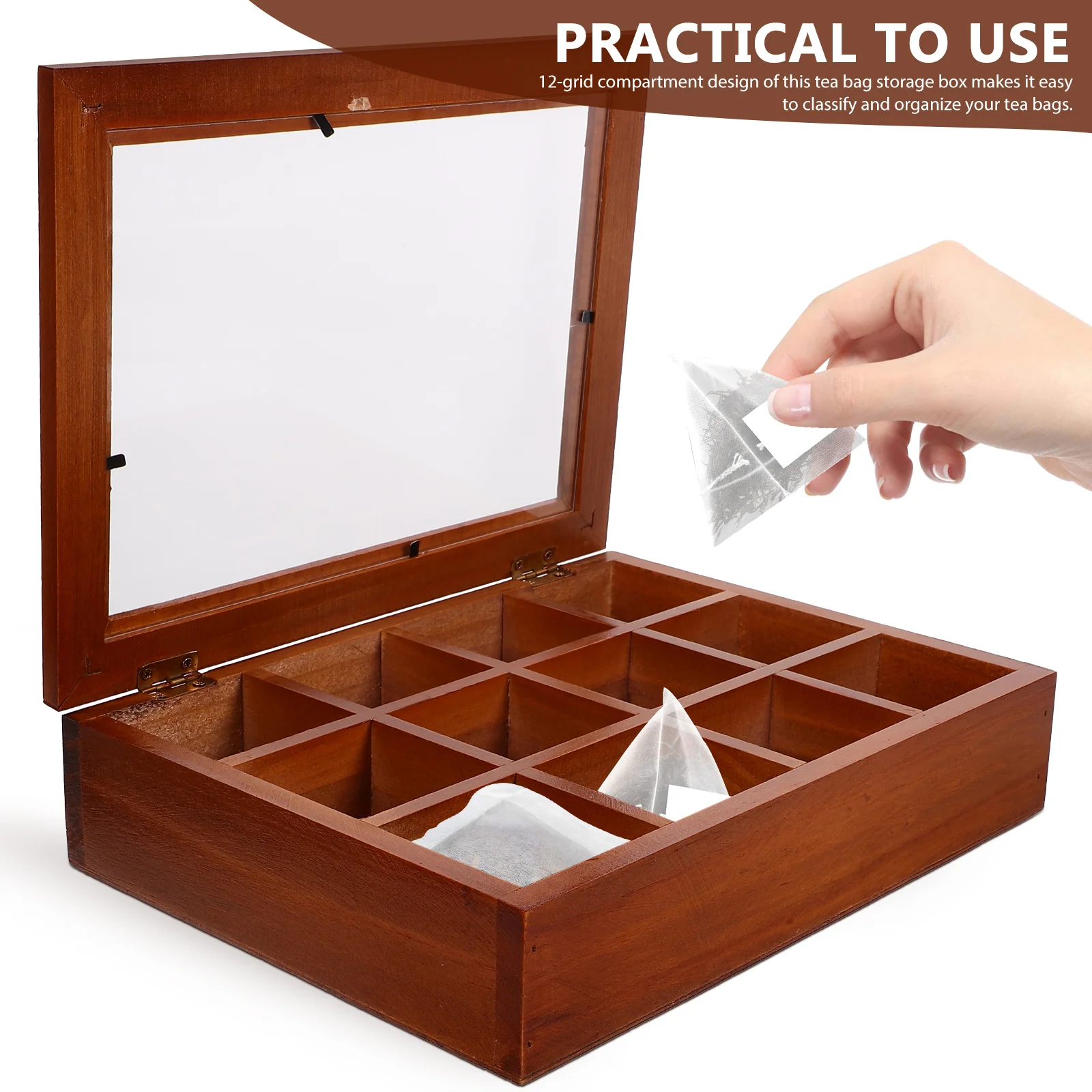 Transparent Acrylic Tea Bag Holder Storage Box Compact Size Material Tea ganiser Box Household Teabag Holder