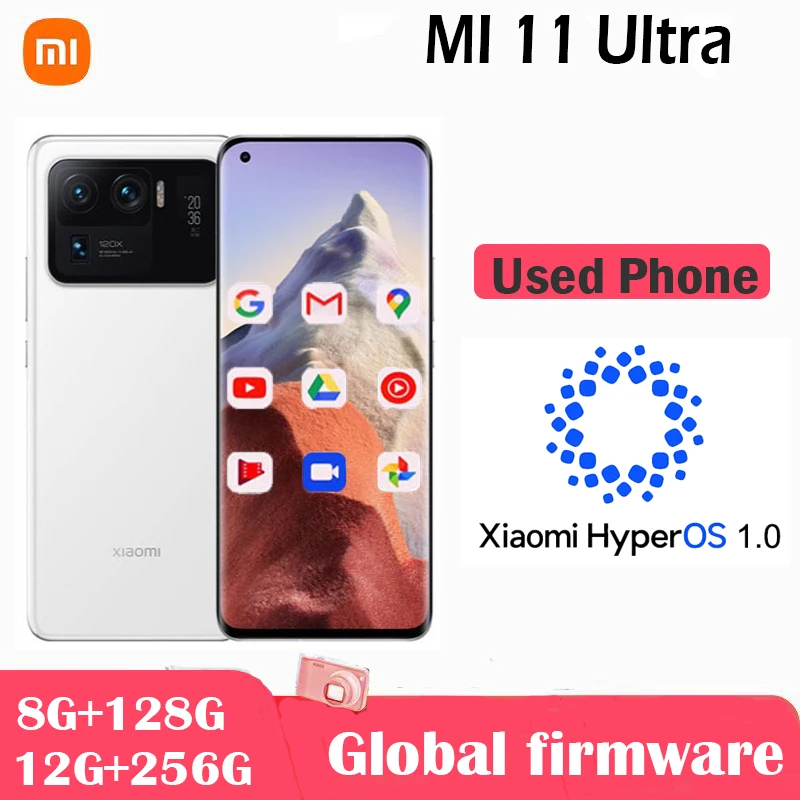 Xiaomi Mi 11 Ultra Smartphone 5G HyperOS 1.0 5000mAh Battery Octa-core 50MP Camera 6.81” Display Android used phone