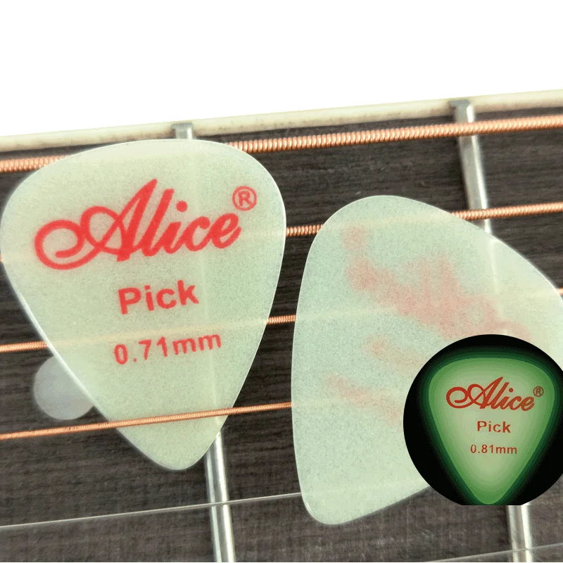 

100PCS Luminous Guitar Picks Nylon Alice Fluorescent Night Picks