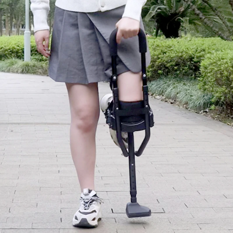 Ankle Fracture Walking Aid, Ankle Injury Walking Aid Sprain Anti-slip Telescopic Crutch Single Leg Assisted Magic Device