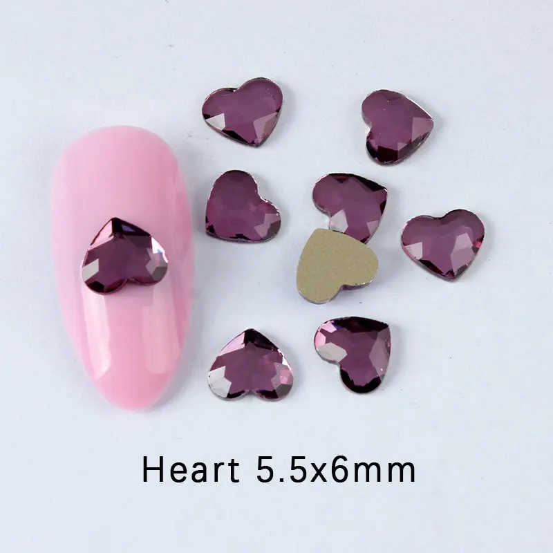 100/500 stücke Boutique Traube lila flachen Boden Nail Art Strass Glas Kristall 3D Nagel dekoration mehrere Formen Großhandel – Detail 4