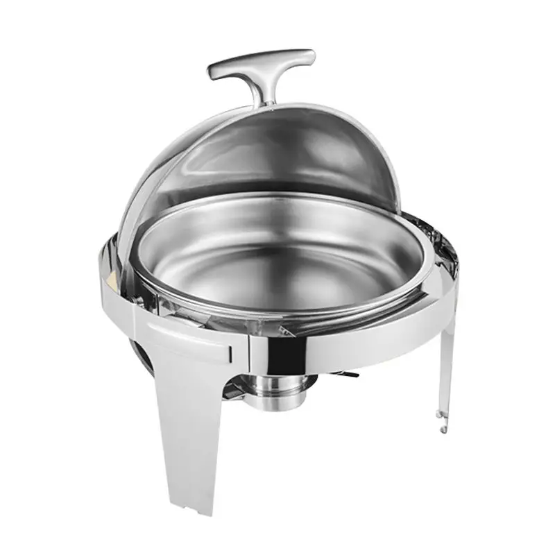 Heating Stainless Steel Buffy Furnace Breakfast Holding Furnace Round Clamshell Visual Dining