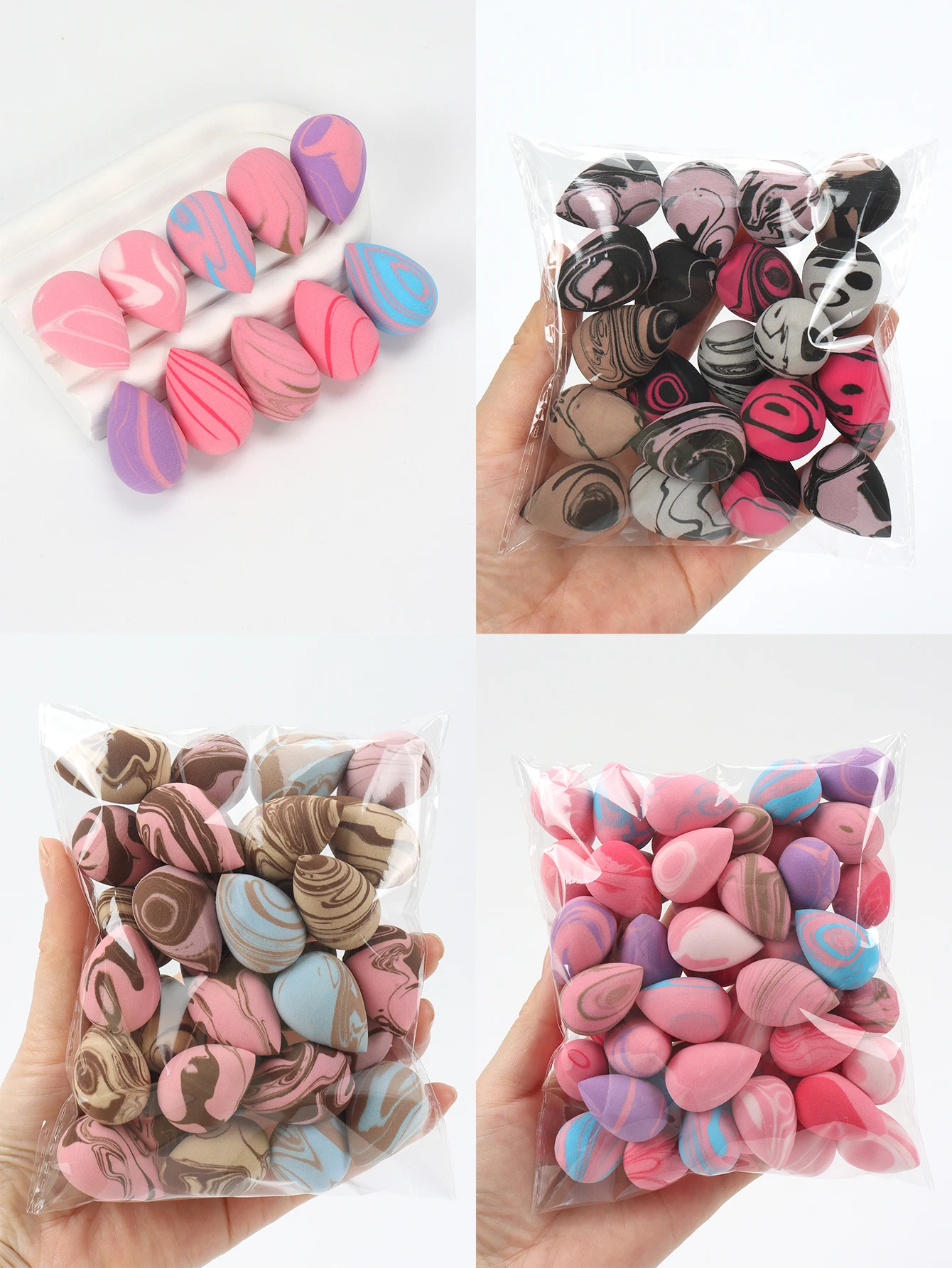 10/20/30/50/100Pcs Mini Makeup Sponge Set, Dual-Use Wet/Dry Beauty & Blenders for All Skin Types