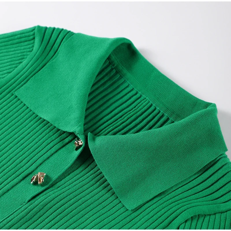 Knit Solid Women's Dress Short Sleeve O Neck Lady Dresses 2025 Elegant Summer Single Breasted Hip Package High Waist Female Rube