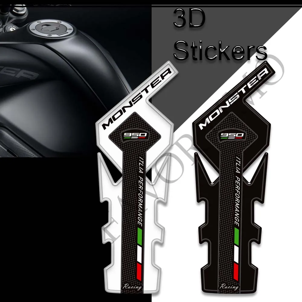 For Ducati Monster 950 Accessories Decals Gas Fuel Oil Kit Knee Protection Tank Pad Grips Motorcycle 3D Sticker