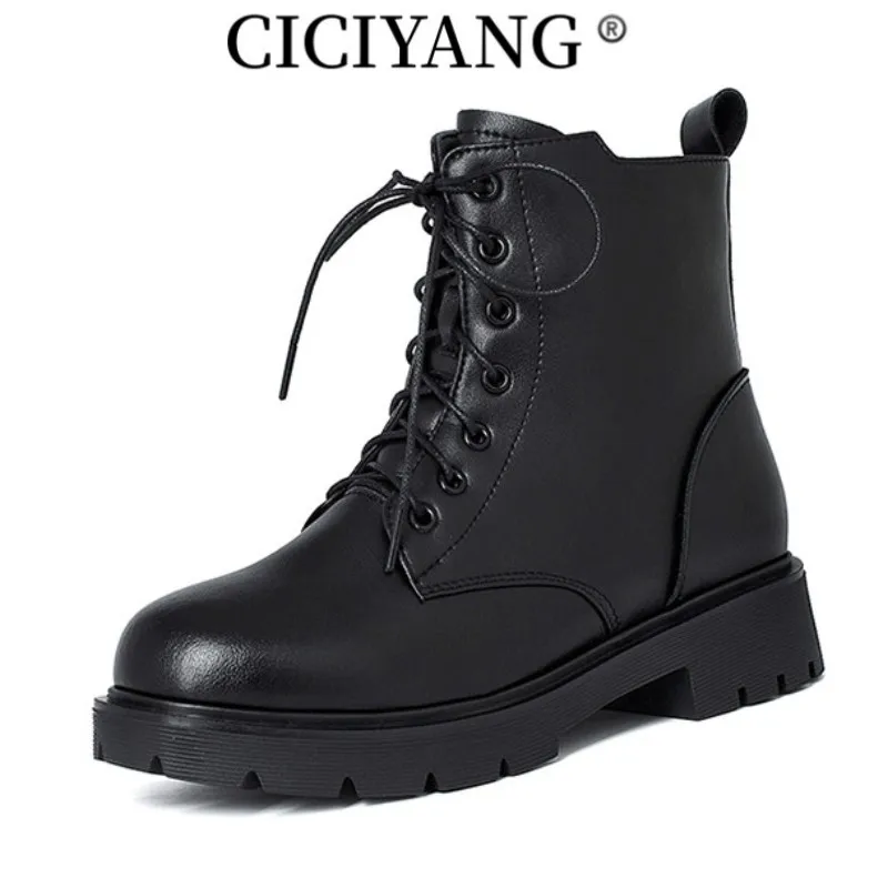 

CICIYANG Women's Winter Boots Genuine Leather 2023 New Wool Thick Warm Women's Boots Casual Fashion Ankle Boots Ladies