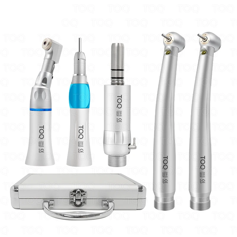 LED-Hochgeschwindigkeits-Dentalhandstück-Kits mit Lichtern E-Generator Drehmoment kopf Druckknopf 3 Wassers pray, 2 Löcher