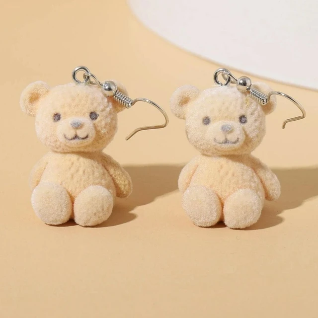 Plush Teddy Bear Earrings Dangle | Teddy Bear Pendant Earrings | Teddy Bear  Fashion - Dangle Earrings - Aliexpress