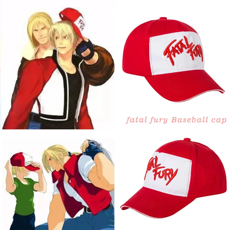 

Classic Games King of Fighters Embroidery Cotton Baseball Cap Fatal Fury Terry Bogard Hat Cosplay Adjustable Unisex Sports Prop