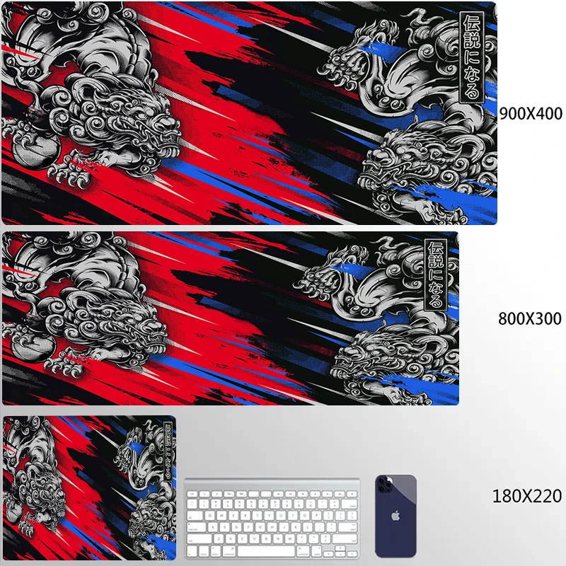 thumbnail image 1 of Alfombrilla de ratón con diseño de dragón, tapete de escritorio en blanco y negro, para ordenador portátil, teclado de Anime japonés para videojuegos, alfombrilla de goma para mesa, alfombrilla para r, 1 of 5