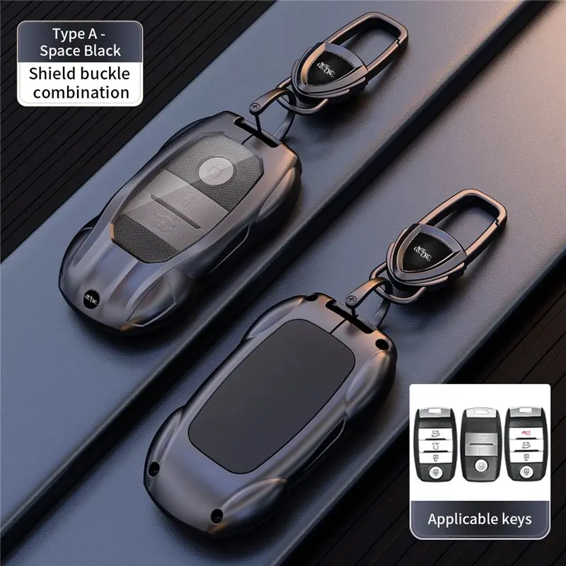 Zinc Alloy Silicone Car Key Case Cover - 360° Protection Key Shell