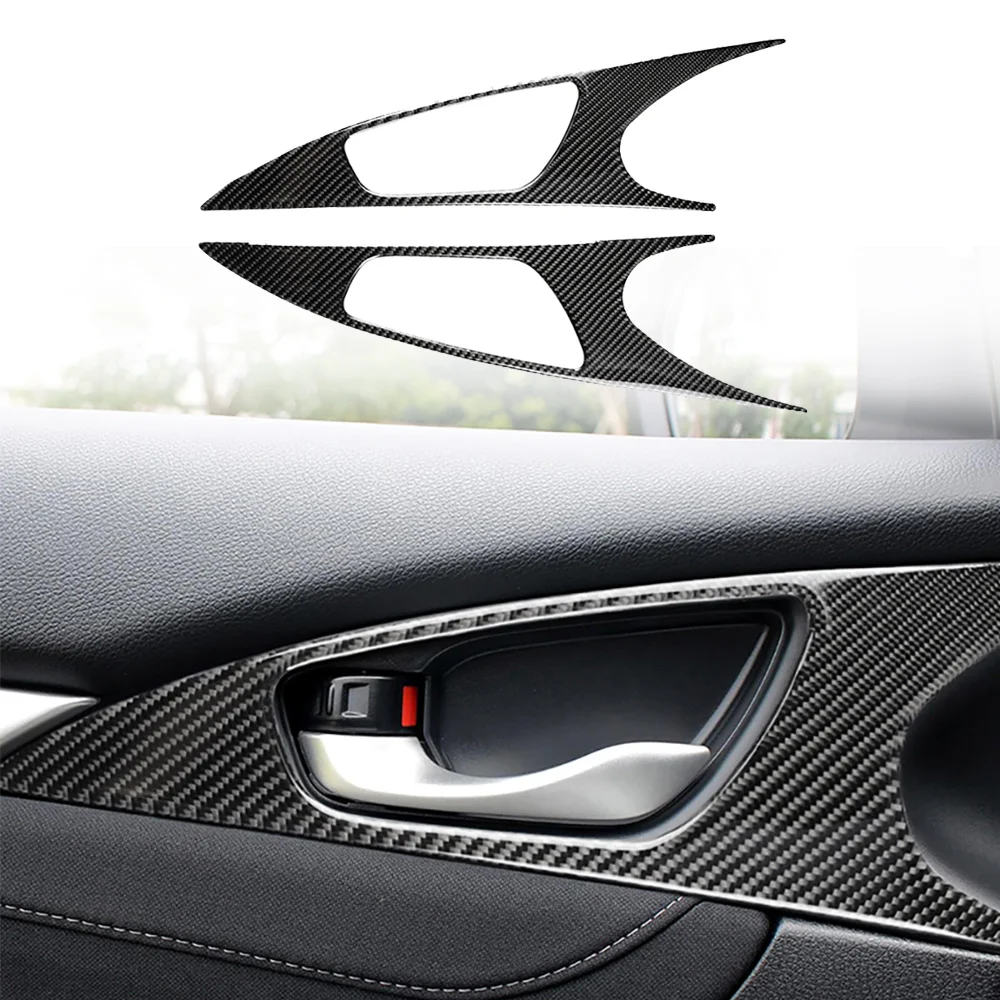 

Real Carbon Fiber For Honda Tenth Generation For Civic Car Door Pull Handle Decoration Stickers Auto Modification Accessories