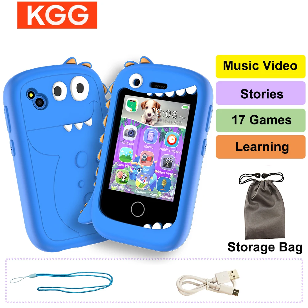 New Smart Phone Kids Toys 17 Games Stories Music Player 2.8" Touchscreen Toddler Learning Toys Boys Girls Birthday Gifts