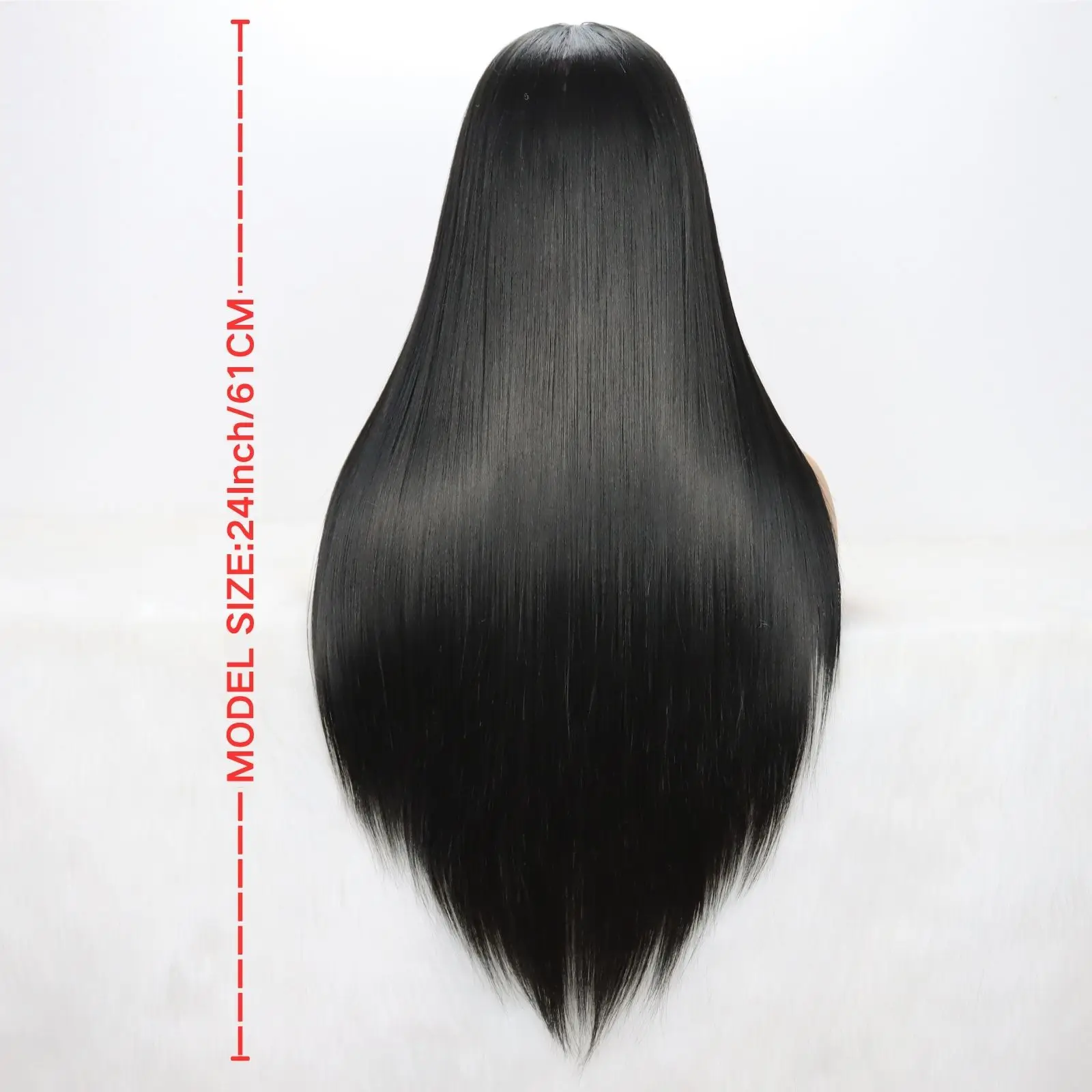Synthetic Lace Front Wig,13x4 Lace Wig Pre-Plucked Long Straight Black Wigs For Black Women 26inch