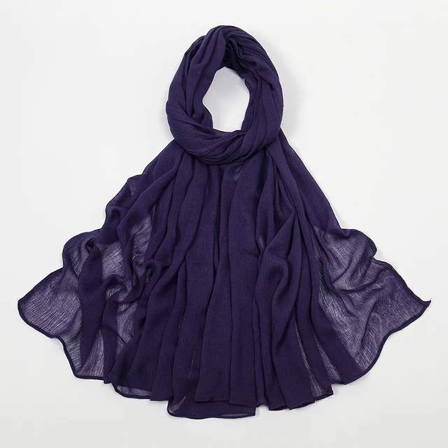 Nouveau Hijab en rayonne froissé pour femmes, écharpe musulmane, châles longs, Turban islamique solide, bandeau Heascarf, bandeau Ramandan