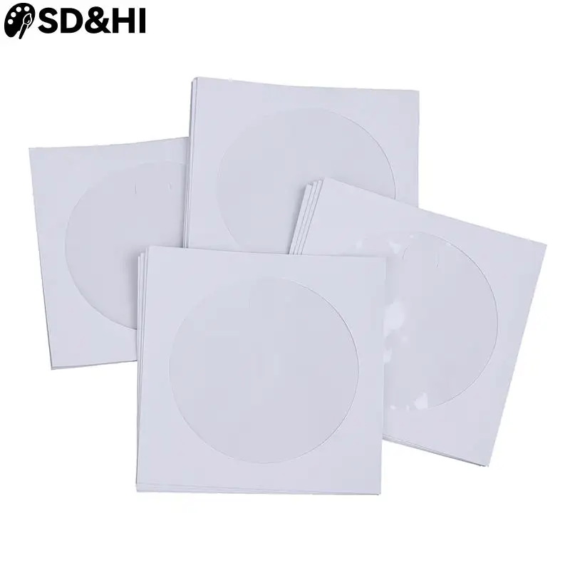 Paper CD DVD Flap Sleeves Case Cover Envelopes 5inch 12.5cm Disc CD Sleeve Kraft Paper DVD Bag Cover Packaging Envelope 10/50pcs record protective sleeves