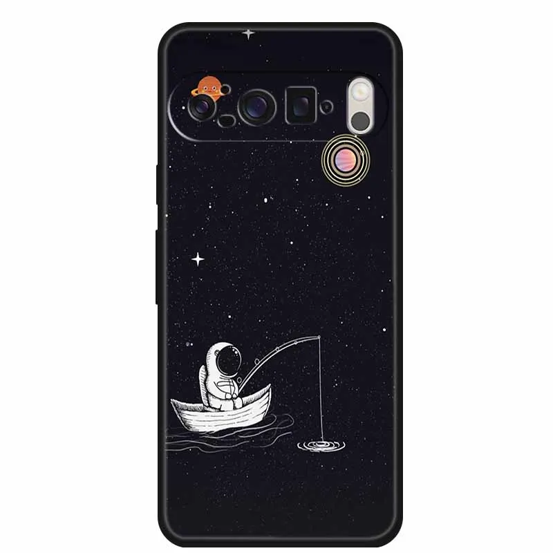 Space-Themed Soft Silicone TPU Phone Case - Astronaut Design