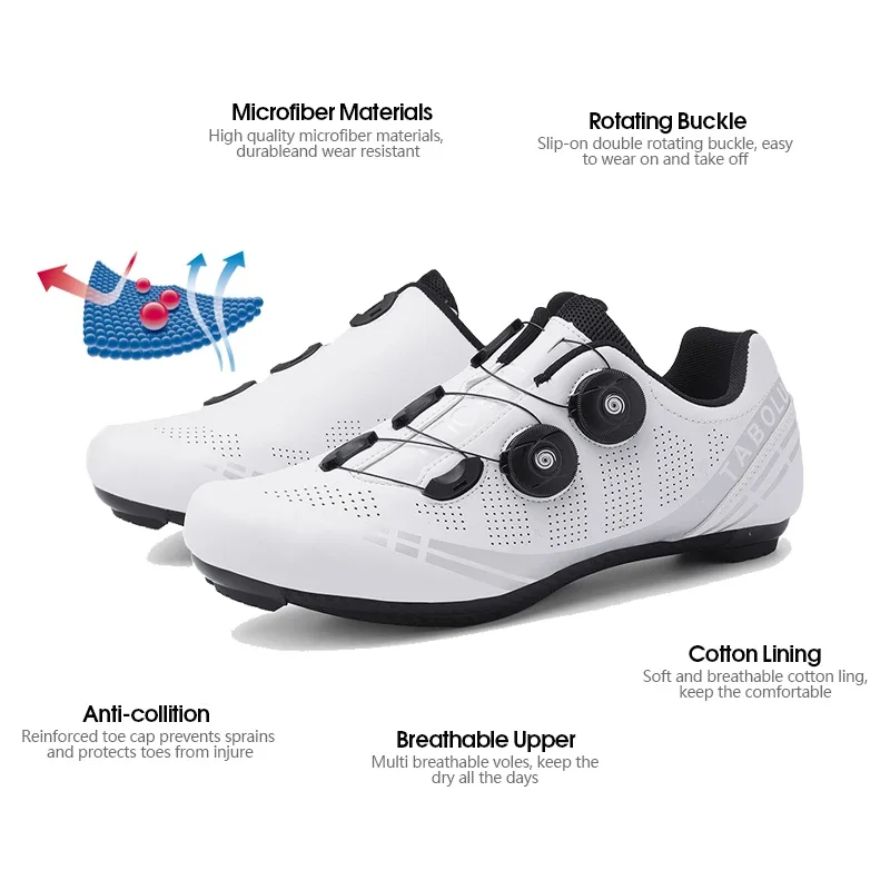 Professional Cycling Shoes Men Carbon Mtb Racing Speed Self-Locking Bicycle Road Bike Women Flat Cleats Mountain Biking Sneakers